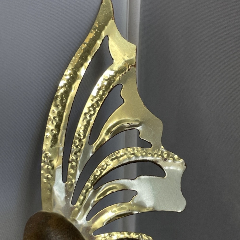 VTG Home Interiors Butterfly Set of 3 Gold & Wood Butterflies Wall Decor HOMCO - Picture 7 of 9